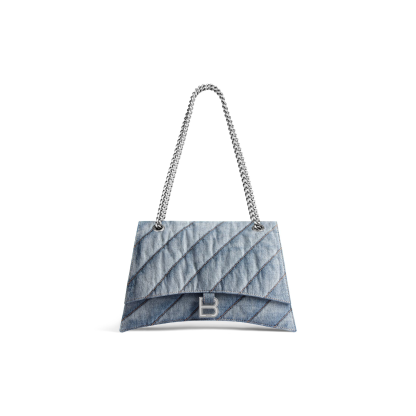 WOMEN'S CRUSH MEDIUM CHAIN BAG QUILTED DENIM IN BLUE